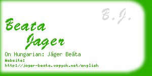 beata jager business card